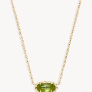 Kendra Scott Elisa Gold Necklace with Peridot Pendant